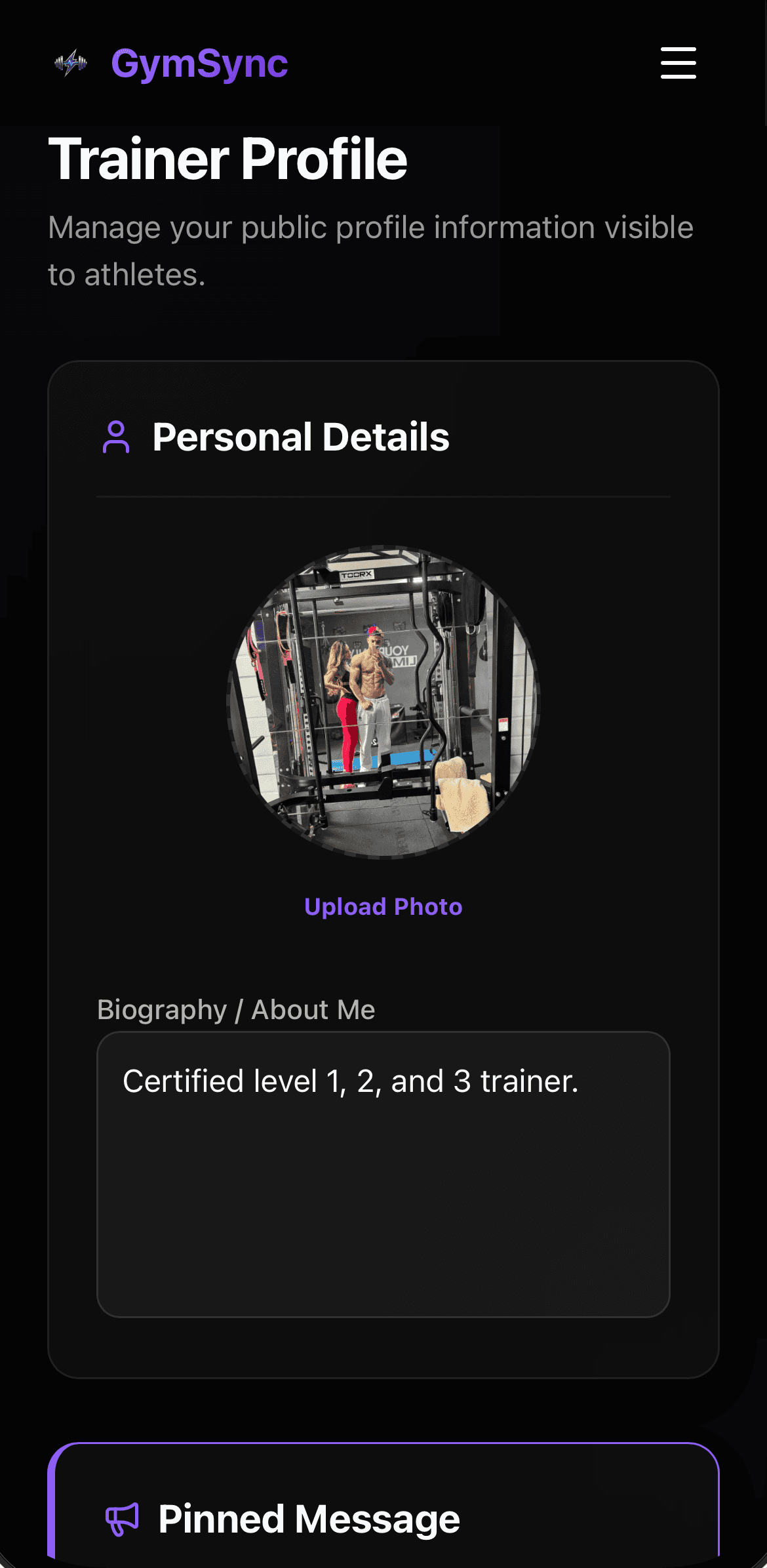 Trainer Profile Mobile